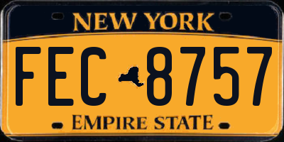NY license plate FEC8757
