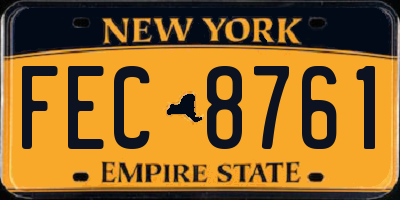 NY license plate FEC8761