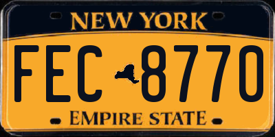 NY license plate FEC8770