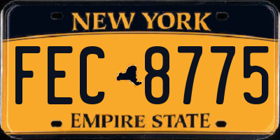 NY license plate FEC8775