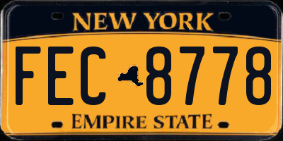 NY license plate FEC8778