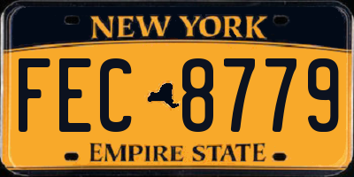 NY license plate FEC8779