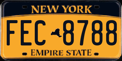 NY license plate FEC8788
