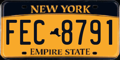 NY license plate FEC8791