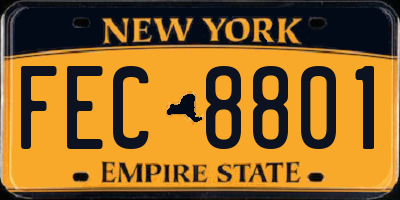 NY license plate FEC8801