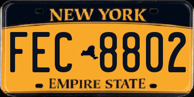 NY license plate FEC8802