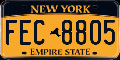 NY license plate FEC8805