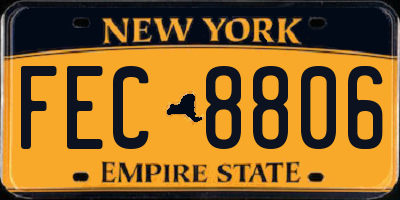 NY license plate FEC8806