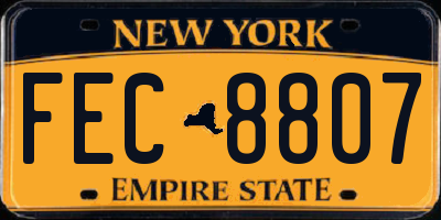 NY license plate FEC8807