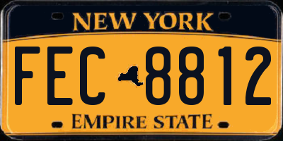 NY license plate FEC8812