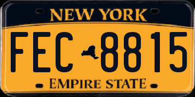 NY license plate FEC8815
