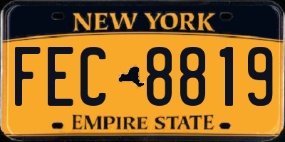NY license plate FEC8819