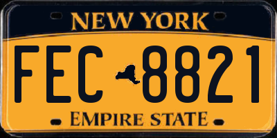 NY license plate FEC8821