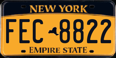 NY license plate FEC8822