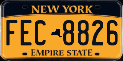 NY license plate FEC8826