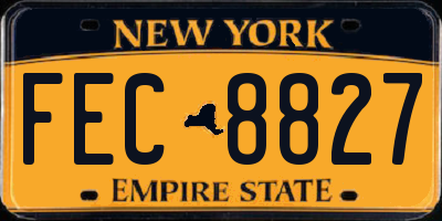 NY license plate FEC8827
