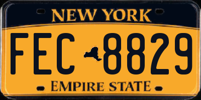 NY license plate FEC8829