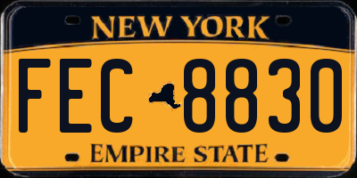 NY license plate FEC8830