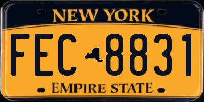 NY license plate FEC8831