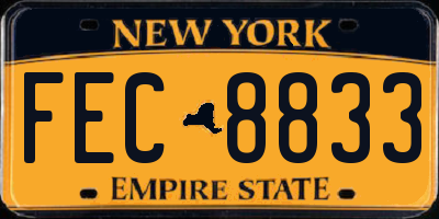 NY license plate FEC8833
