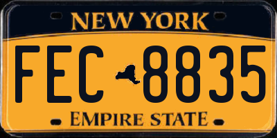 NY license plate FEC8835