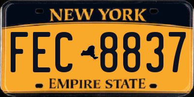 NY license plate FEC8837