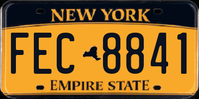 NY license plate FEC8841