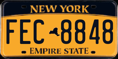 NY license plate FEC8848