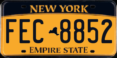 NY license plate FEC8852