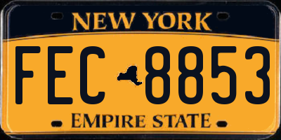 NY license plate FEC8853