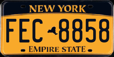 NY license plate FEC8858