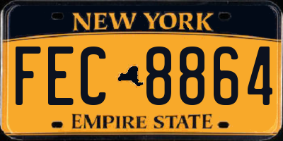 NY license plate FEC8864