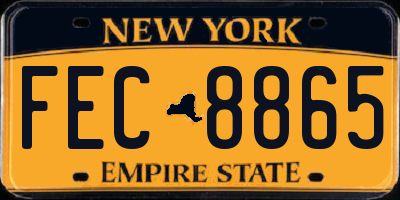 NY license plate FEC8865