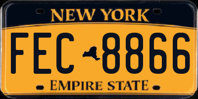 NY license plate FEC8866