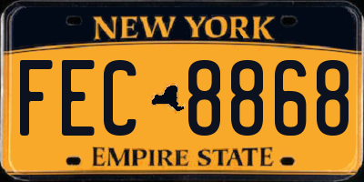 NY license plate FEC8868