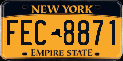 NY license plate FEC8871