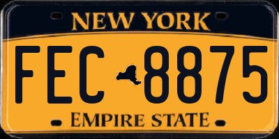 NY license plate FEC8875