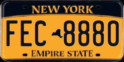 NY license plate FEC8880