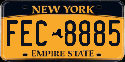 NY license plate FEC8885