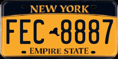 NY license plate FEC8887