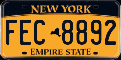 NY license plate FEC8892