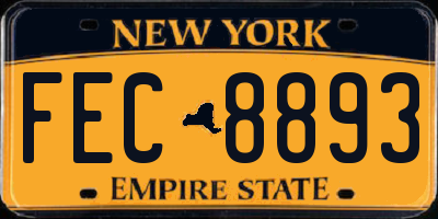 NY license plate FEC8893