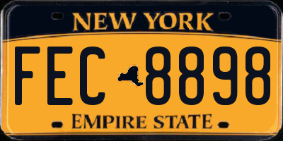 NY license plate FEC8898