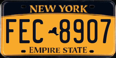 NY license plate FEC8907