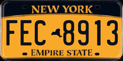 NY license plate FEC8913
