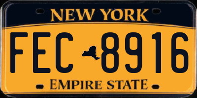 NY license plate FEC8916