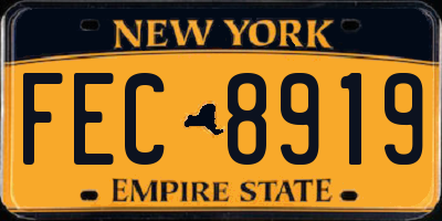 NY license plate FEC8919