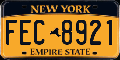 NY license plate FEC8921