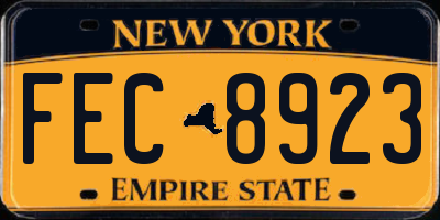 NY license plate FEC8923