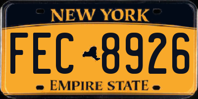 NY license plate FEC8926